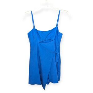5/$25 Zara royal blue skirted skort romper with cut out